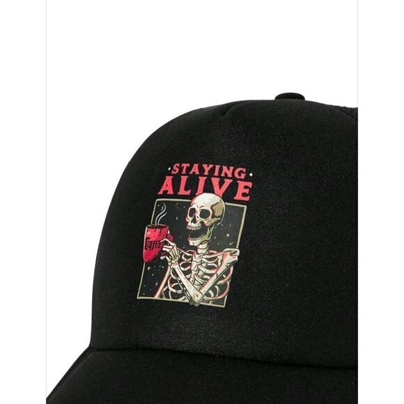 Unisex Staying Alive Trucker Hat - Picture 3 of 5